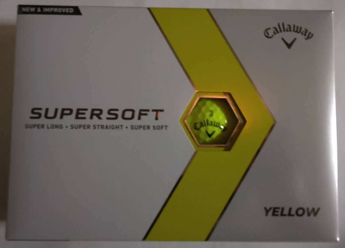 送料無料 新品 1ダース 12球 キャロウェイ 2023年モデル SUPERSOFT ゴルフボール イエロー 日本正規品 スーパーソフト_画像1