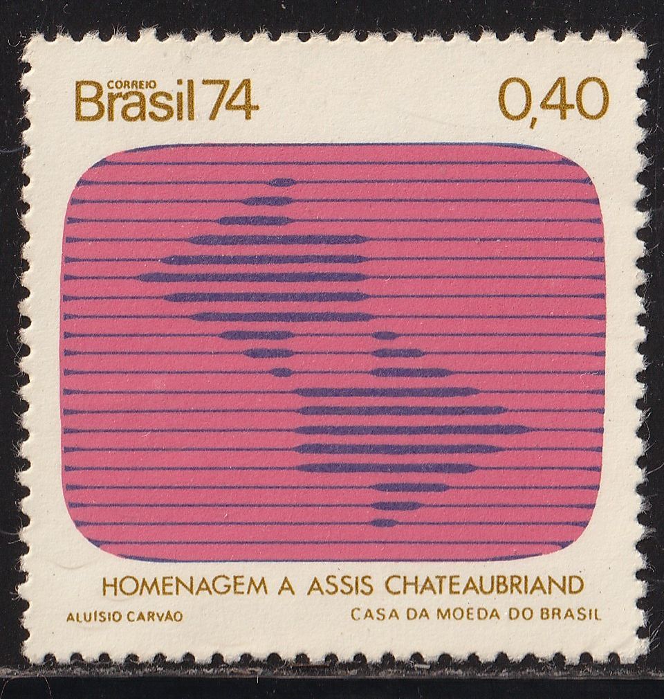 ブラジル切手　メヂィア　テレビ　ラジオ　イメージ　1974_画像2