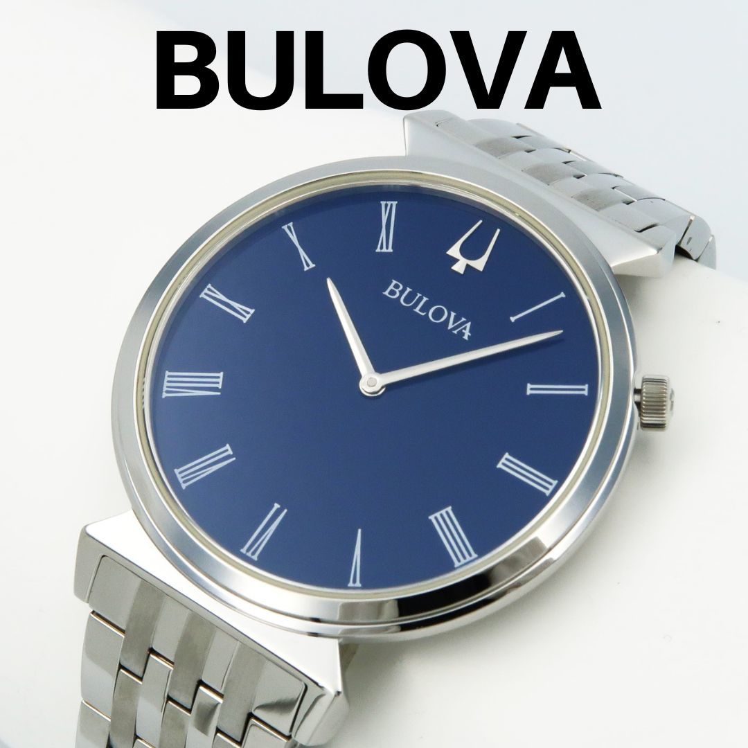 【訳アリSALE】 ブローバ 腕時計 Regatta クォーツ スリム　ブルー BULOVA_画像1