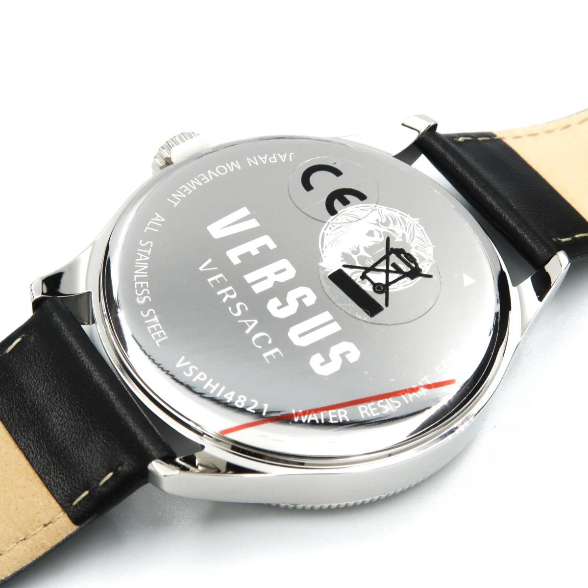 新品 VERSUS VERSACE　ヴェルサーチ 腕時計 黒レザー　電池式　_画像9