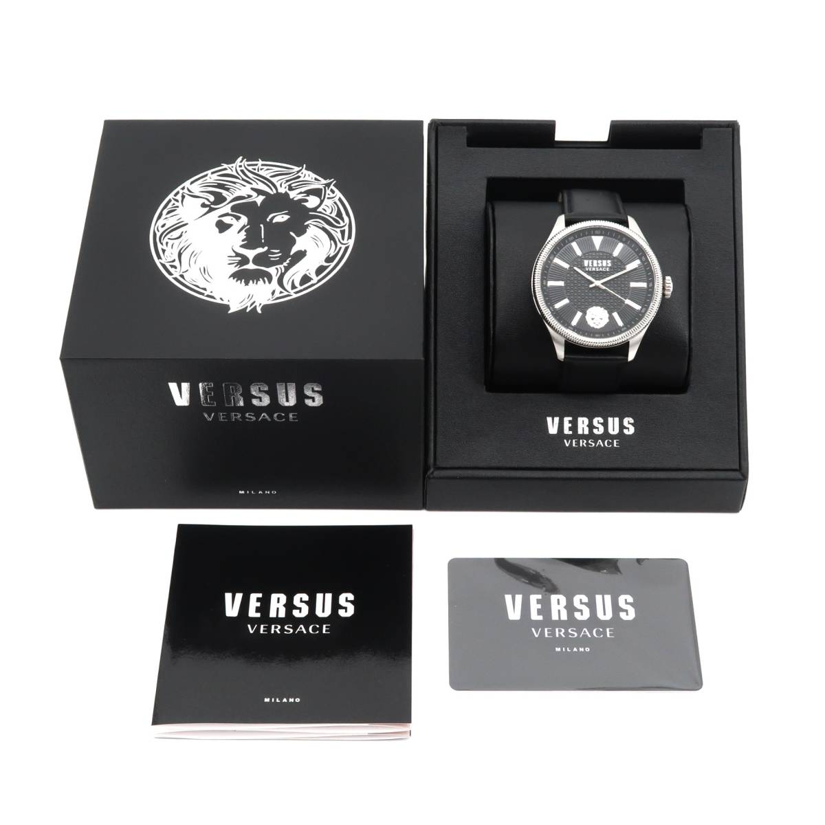 新品 VERSUS VERSACE　ヴェルサーチ 腕時計 黒レザー　電池式　_画像10