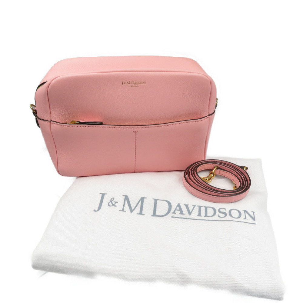 新品同様 ジェイアンドエム デヴィッドソン レザー ゴールド金具 ピンク ショルダーバッグ 0143 J&M DAVIDSON_画像3