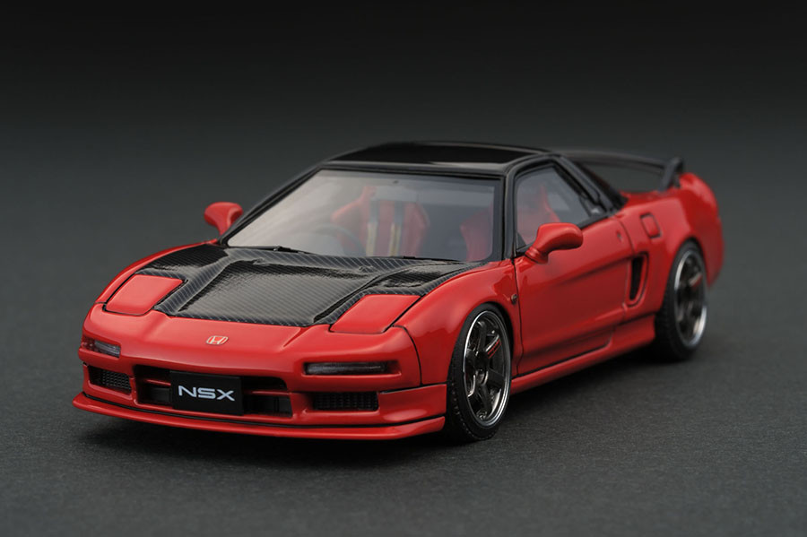 ignition model ignition model IG0934 1/43 Honda NSX(NA1)Red carbon bonnet *18 -inch wide wheel installation breaking the seal goods that time thing 