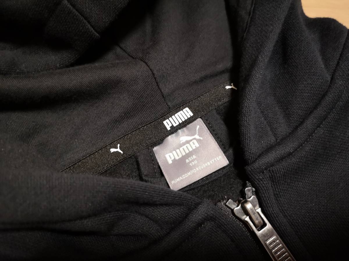  новый товар не использовался товар PUMA Puma полный Zip Parker футболка размер 130 черный белый Zip выше джерси стоимость доставки 520 иен 