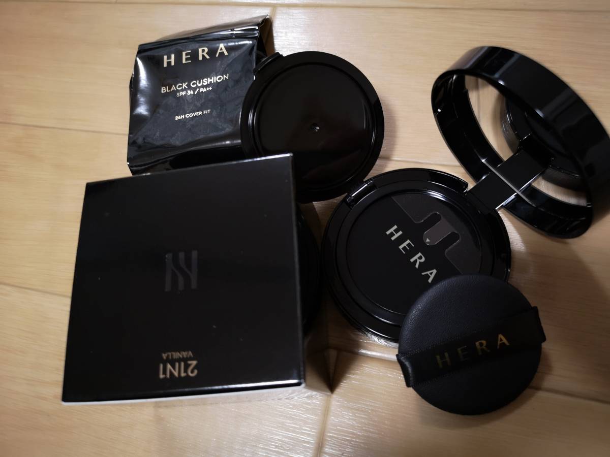 新品 HERA 21N1 VANILLA バニラ ブラッククッション ファンデーション 本体 ＋ レフィル 韓国コスメ 人気 送料300円の画像1