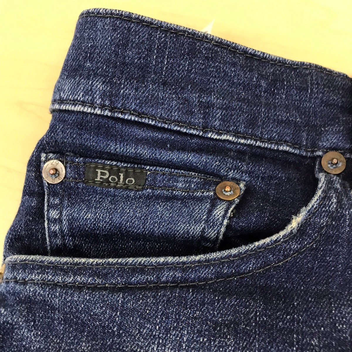 #2.5 POLO RALPH LAUREN ポロ ラルフローレン ヴィンテージ加工 ストレッチ デニム バイカーパンツ 28×30 メンズ デニムパンツ ジーンズ_画像9