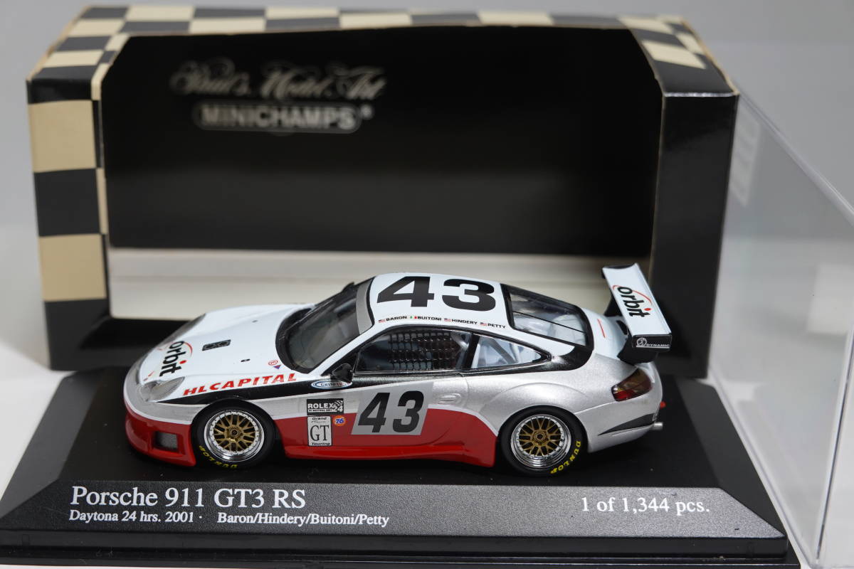 ☆1円始レア☆PMA 1/43 ポルシェPorsche 911 GT3RS #43 Daytona 24 2001 ☆231222_画像1