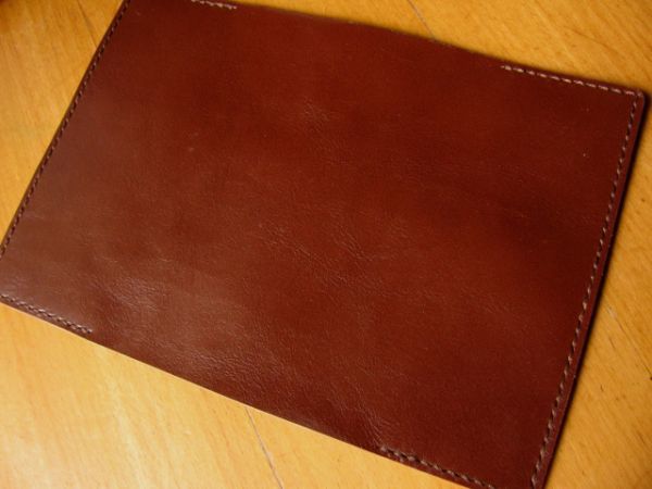 (b41) cow cow leather library book@ for book cover choko rate brown group W245mm hand ..