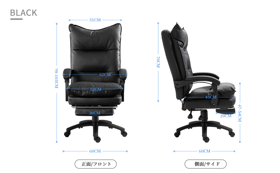 オフィスチェア レザーテックス ゲーミングチェア オットマン付き　デスクチェア リクライニング パソコンチェア テレワーク 椅子_画像6