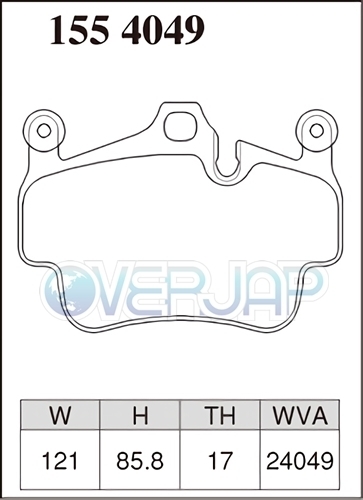 X1554049 DIXCEL Xタイプ ブレーキパッド フロント用 PORSCHE(ポルシェ) BOXSTER(987) 987MA121C 2009/11～2012/6 SPIDER_画像2