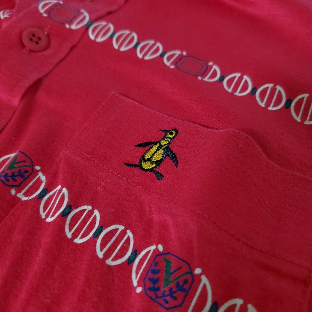 Munsingwear マンシングウェア ポロシャツ レッド RED 赤 ロゴ DESCENTE デサント【k450】_画像5