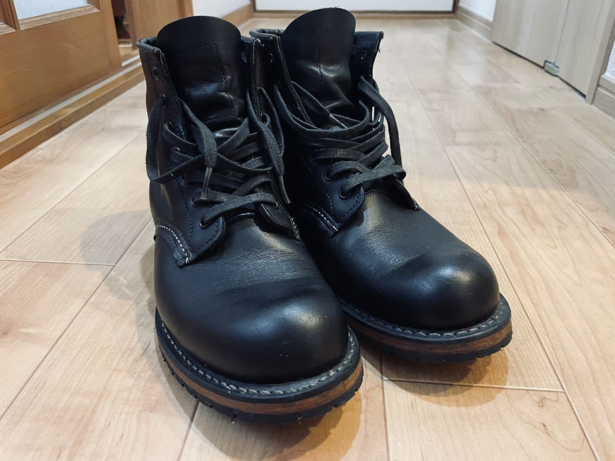 RED WING レッドウィング ベックマン　9014 US7 25cm made in USA 7ホール　ワークブーツ　ラウンドブーツ　黒_画像1