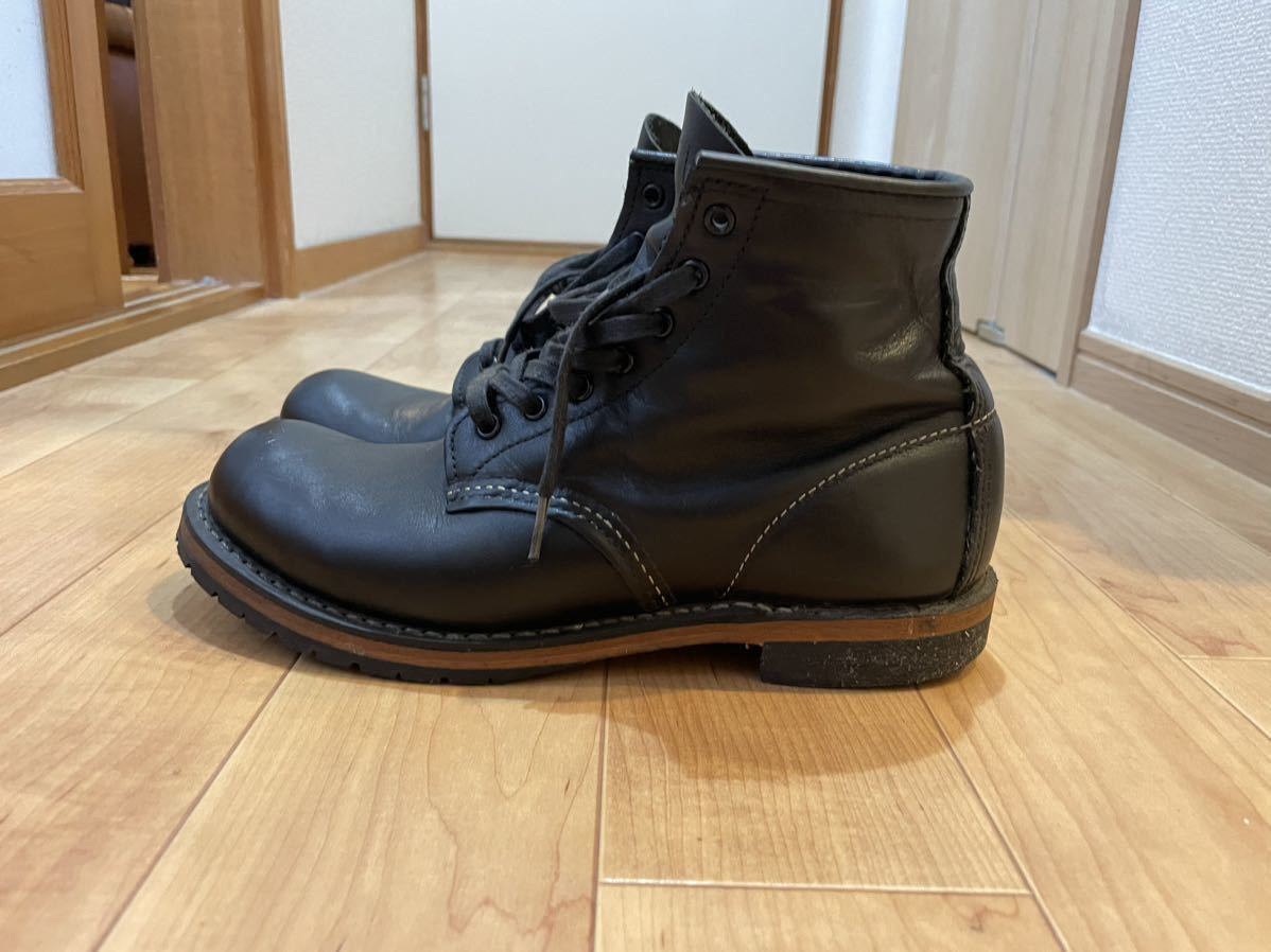 RED WING レッドウィング ベックマン　9014 US7 25cm made in USA 7ホール　ワークブーツ　ラウンドブーツ　黒_画像3