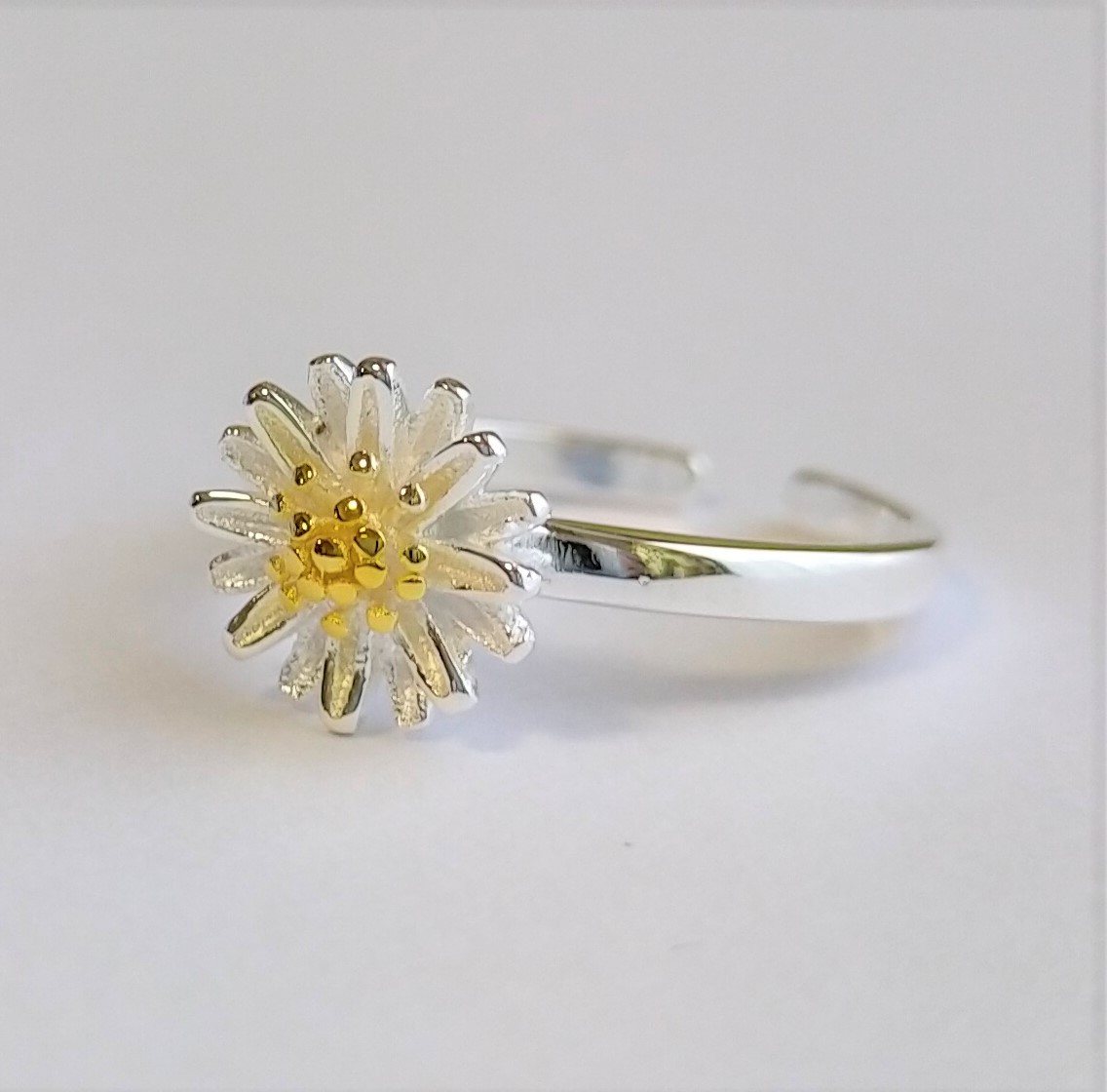 デイジー リング フラワー 花 サイズ調節可能 指輪 シルバー 925 銀　かわいい_画像8