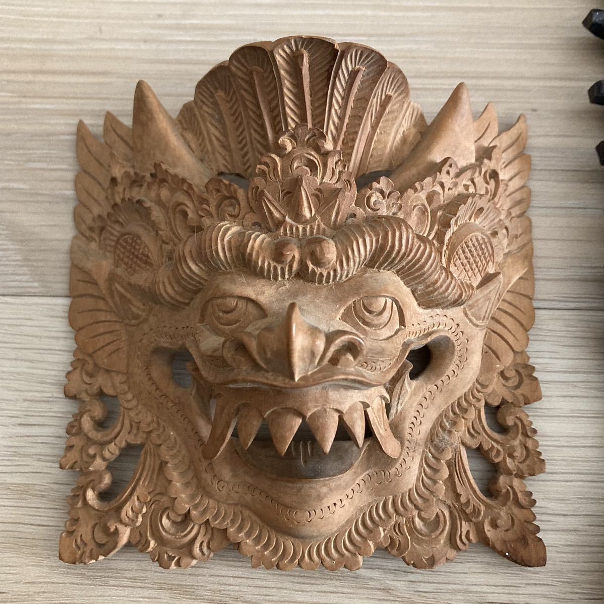 バリ島　木彫り　インドネシア　バロン　お面　お土産　アジアン雑貨　置物 バリ_画像3