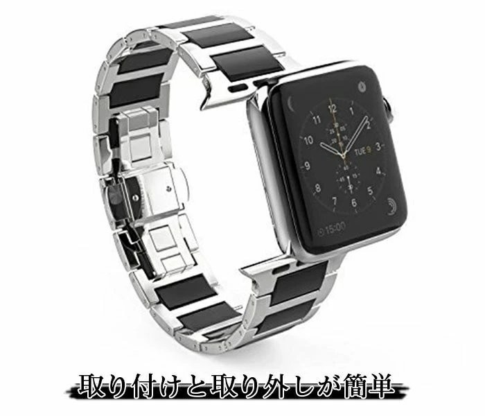 Apple Watch 対応 バンド ステンレス スチール セラミック ベルト アップルウォッチストラップ 高級感 ☆ホワイト_画像6