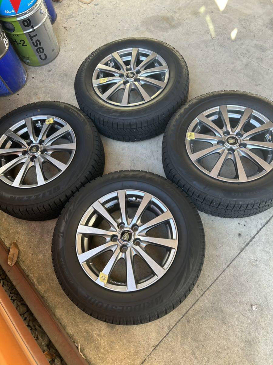 アルミタイヤ付 4本セット BS ブリザック　VRXⅡ 195/65R-15 2019年製 マナレー　15×6J 50系プリウスなどに　中古　売切　_画像1