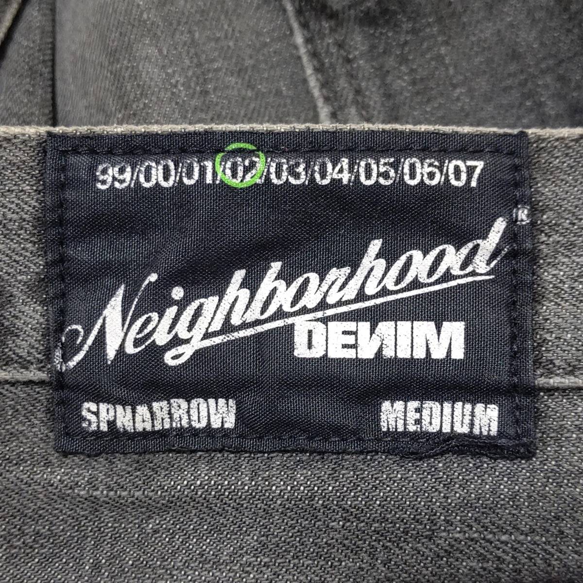初期物【Neighborhood】ネイバーフッド ブラック カーゴ ジーンズ デニム パンツ グレー 灰色 日本製 ヴィンテージ 2002s メンズ M/Y196j_画像6