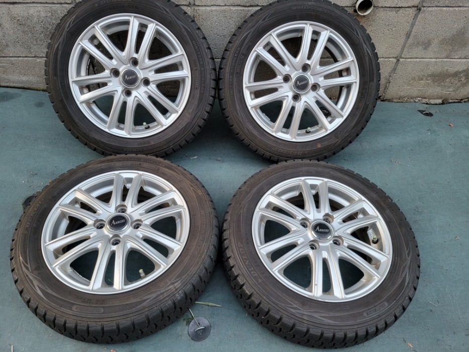 ■軽自動車用■ARREEST アルミホイール 14X4.5J 4X100 ET:45 ハブ径約65㎜ 155/65R14 スタッドレスタイヤはおまけです■_画像1