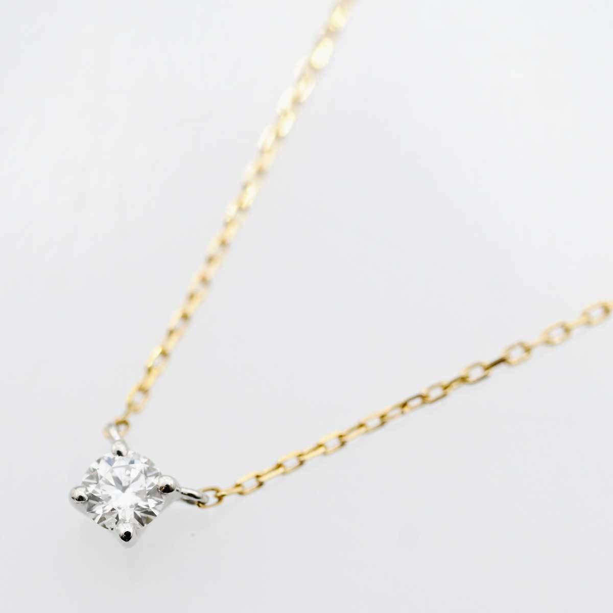【国内正規総代理店アイテム】 ダイヤ プラチナ イエローゴールド PT950 K18YG ヨンドシー 4℃ 0.119ct 3354 ネックレス レディース ネックレス、ペンダント、チョーカー