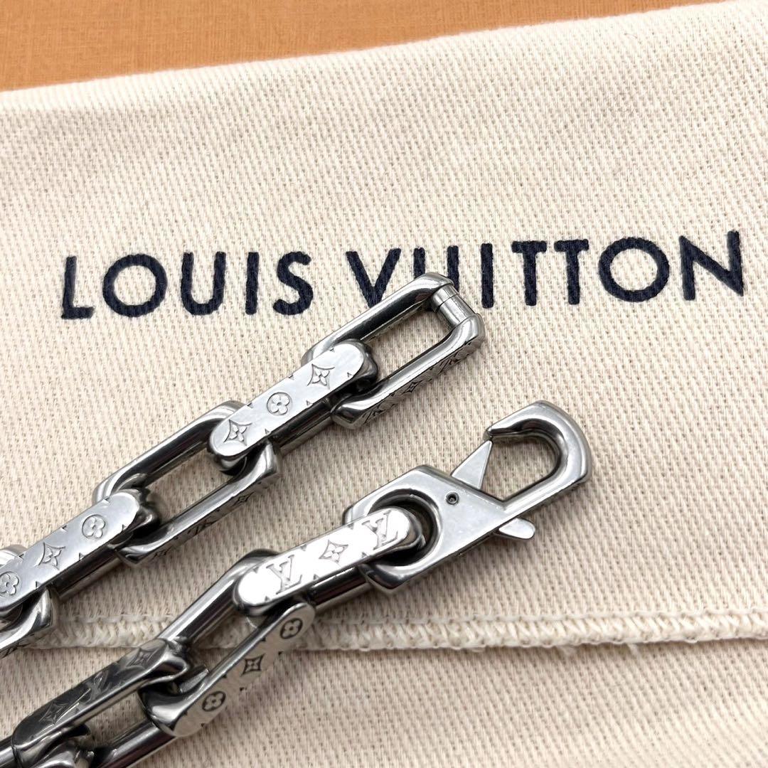 【極美品】ルイヴィトン ブレスレット チェーン モノグラム シルバー L M00309 LOUIS VUITTON 銀 メンズ レディース_画像3