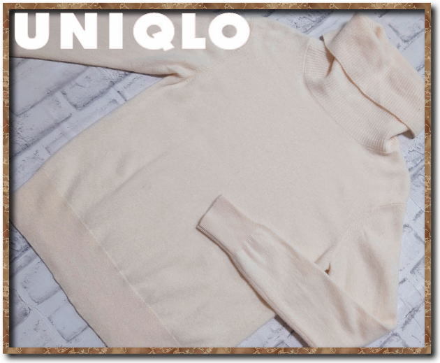 ☆UNIQLO　ユニクロ　カシミヤ100%タートルニット　白☆_画像1