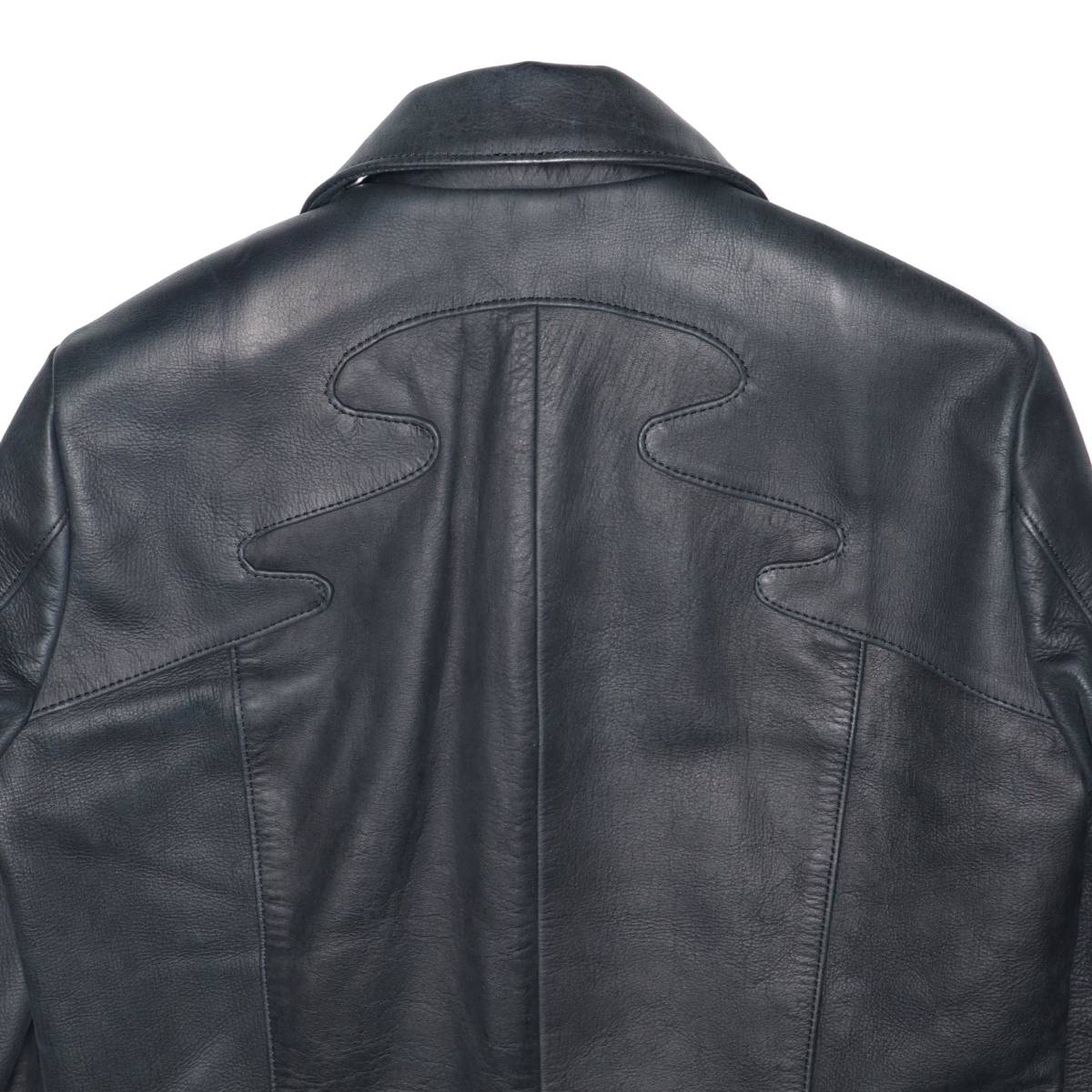 Pledge East ue strain leather jacket 46 Single Rider's kau hyde n back oil do leather cow leather origin Number Nine 