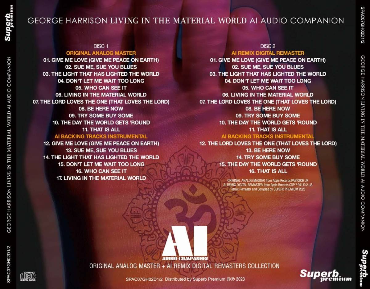 GEORGE HARRISON / LIVING IN THE MATERIAL WORLD : AI - AUDIO COMPANION (新品輸入盤 2CD)☆リヴィング・イン・ザ・マテリアル・ワールド_画像2