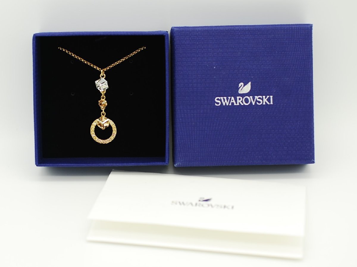 □【YS-1】スワロフスキー Swarovski □ クリスタル ネックレス ゴールド系 × クリア系 トップ2cmx1.7cm□ 元箱 【同梱可能商品 】□C - ネックレス、ペンダント、チョーカー □【YS-1】スワロフスキー Swarovski □ クリスタル ネックレス ゴールド系 × クリア系 トップ2cmx1.7cm□ 元箱 【同梱可能商品 】□C - ネックレス、ペンダント、チョーカー