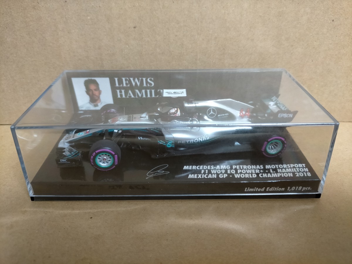 レア PMA 1/43 メルセデス AMG ペトロナス F1 W09 L.ハミルトン No.44 2018 メキシコGP ワールドチャンピオン 限定1,018台_画像2