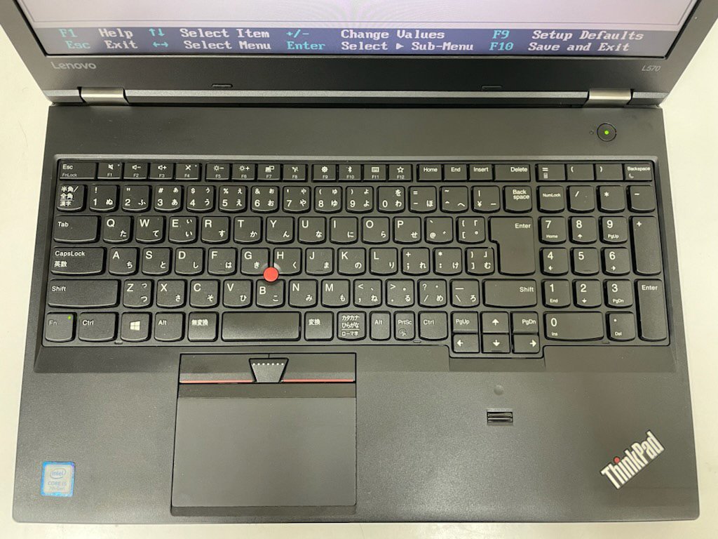 【UEFI起動確認済み／中古】ThinkPad L570 【20J9-S37S00】 (Core i5-7200U, RAM4GB, HDD無し[OS無し]) ★本体＋ACアダプタ●K/B難あり_画像7