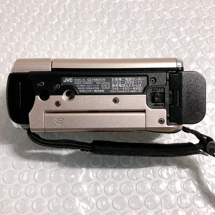 【動作確認済】 JVC Victor ビクター Everio エブリオ GZ-HM670-N デジタル ビデオ カメラ ピンク バッテリー付 _画像5