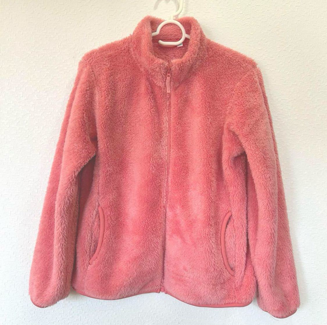 [ free shipping ][ beautiful goods ] Uniqlo UNIQLO fleece jacket sweatshirt Parker pink 150