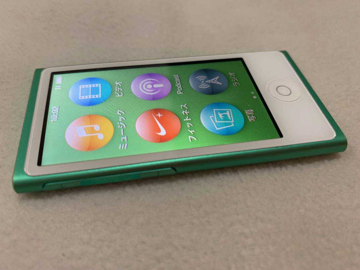 美品】Apple iPod nano 第7世代 16GB グリーン + イヤホン 美品】Apple iPod nano 第7世代 16GB グリーン + イヤホン