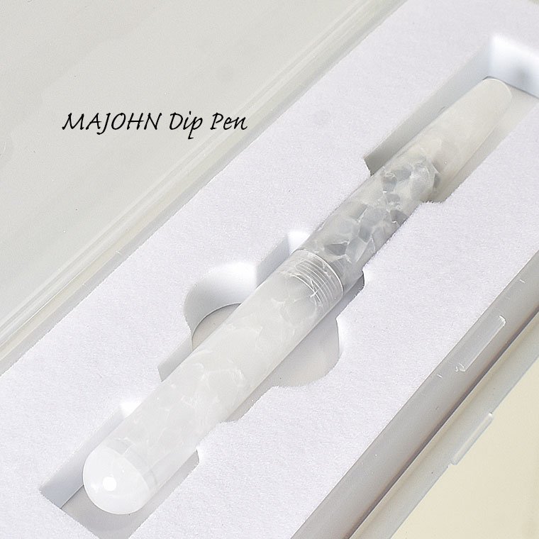 ◆●万年筆【MAJOHN/末匠】N10 つけペン ”パールホワイト” マーブル模様 携帯性にも優れたディップペン アクリル素材 新品 /MO23-WH_画像10