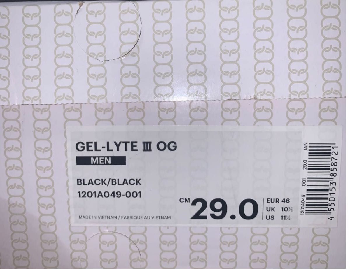 アシックス ゲルライト3 OG 30周年記念デニムパック "ブラック"GEL-LYTE III 30TH DENIMPACK
