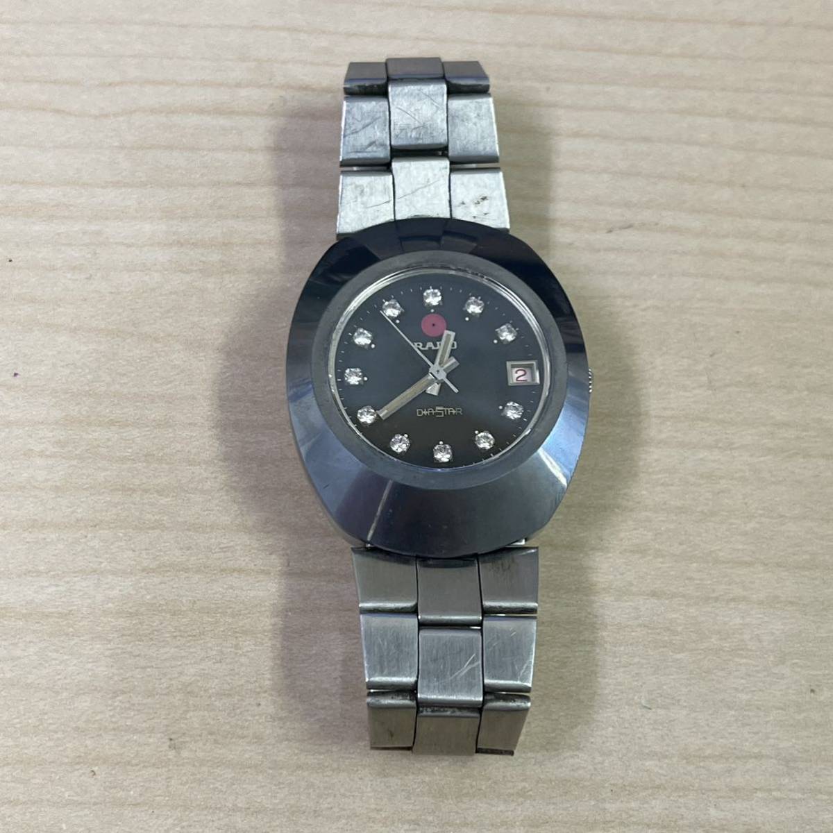 【T1208】RADO ラドー 腕時計 ダイアスター DIASTAR 黒文字盤 自動巻き 現状稼働品 _画像1