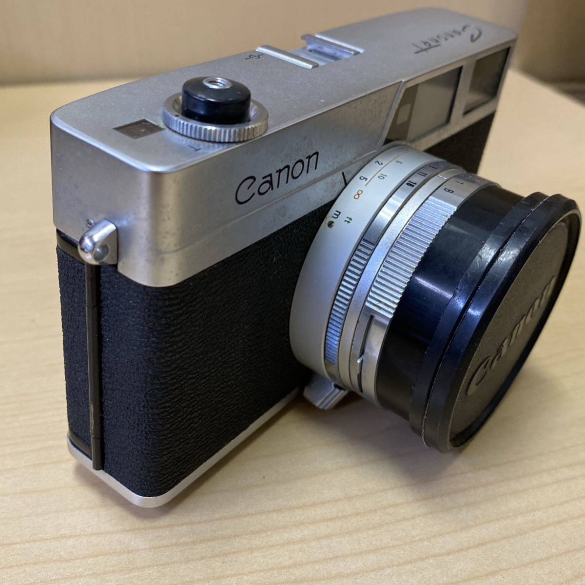 【T1212】Canon キャノン Canonet フィルムカメラ ブラック キズあり 汚れあり 動作未確認 長期保管品 コレクション_画像4