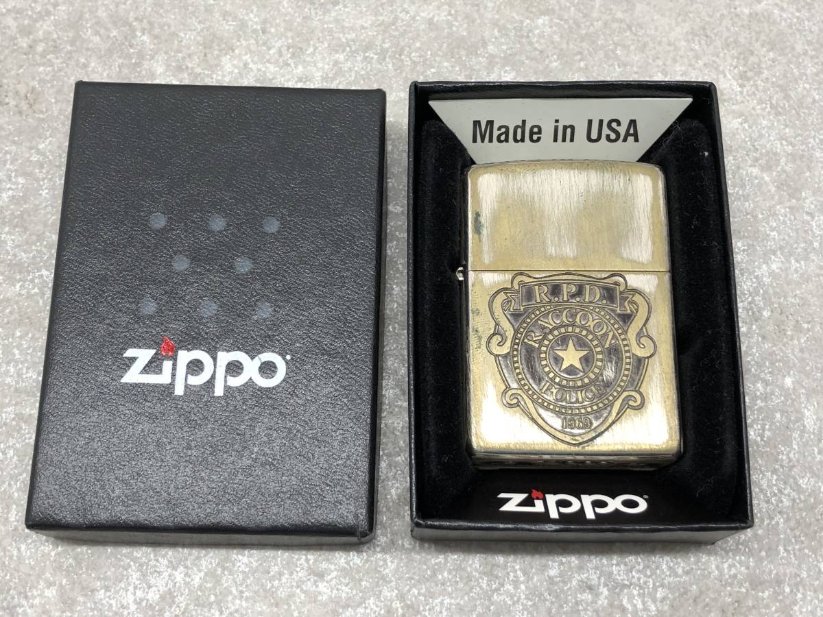 J)　ZIPPO　ジッポー　バイオハザードRE:2　R.P.D. ユーズド加工モデル　中古_画像2