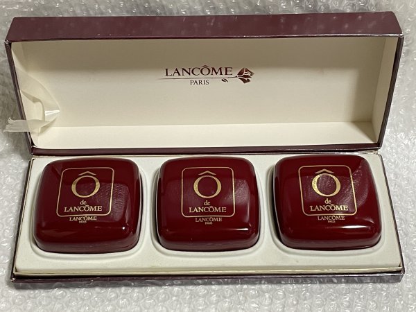 未使用 保管品 ■ LANCOME ランコム 3個 / YSL イブ・サンローラン 1個 セット ■ 石鹸 石けん サボン ソープ ■ コフレ ガトー ■ 松583_ケース紐が切れています