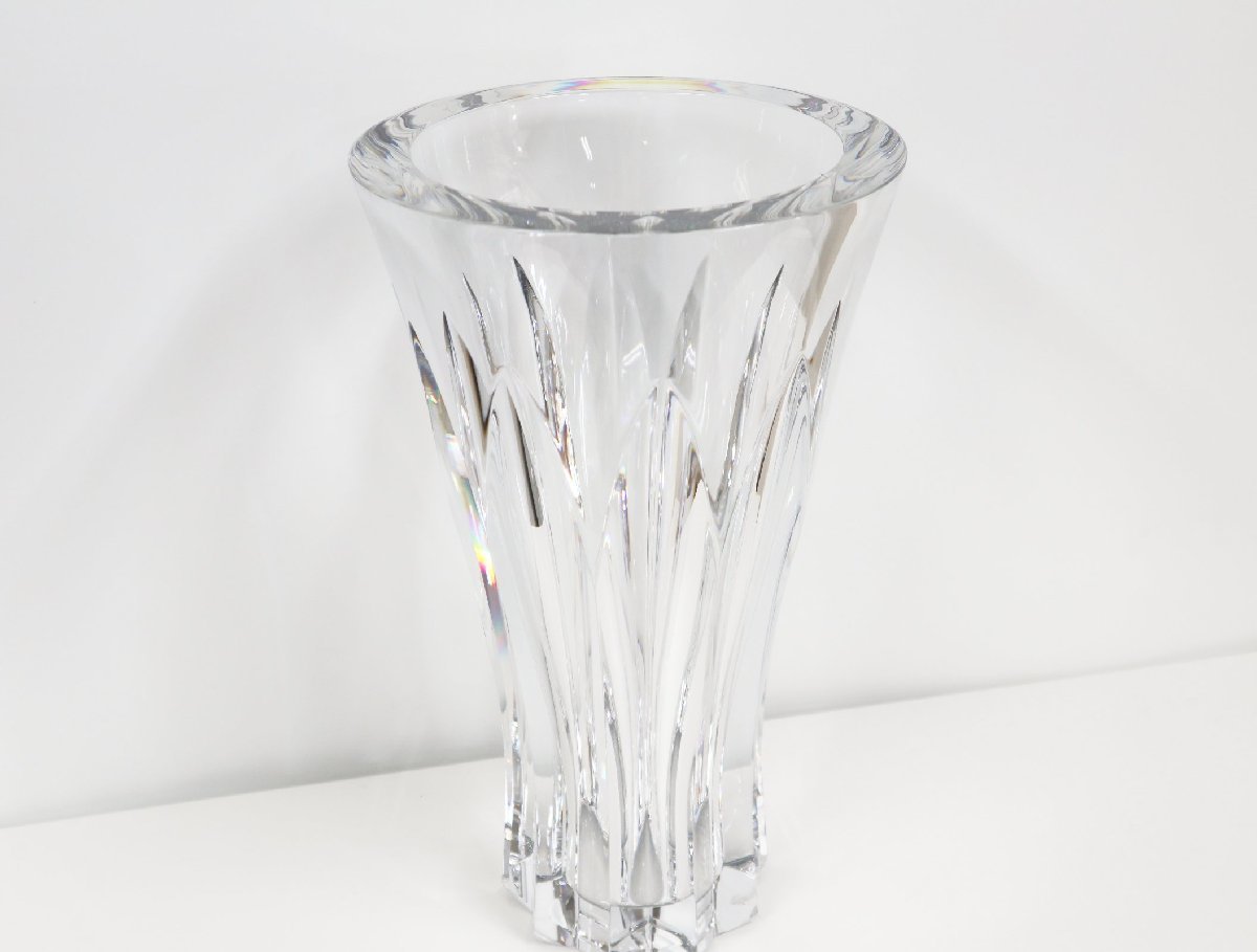 バカラ Baccarat ガラス 花瓶 38ｃｍ Lサイズ クリスタル 置物 【極美品】 食器の画像2