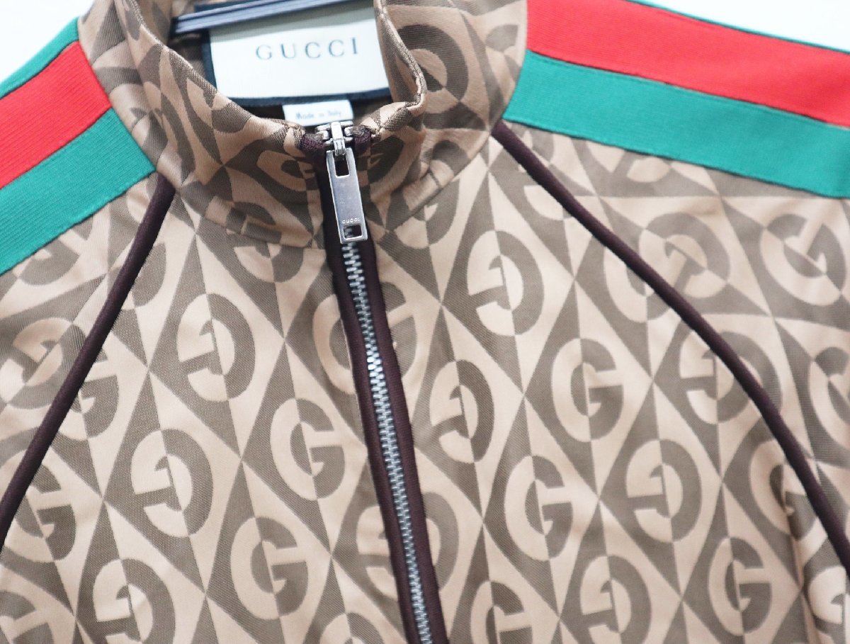 グッチ GUCCI 596002 XJBUT G RHOMBUS ZIP JACKET トラックジャケット サイズＭ Gランバス 美品 メンズ ジャケット_画像3