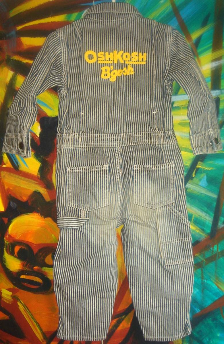 オシュコシュ OshKosh Baby B'gosh デニム ヒッコリー ストライプ カバーオール Denim Hickory Stripe Overalls_画像6