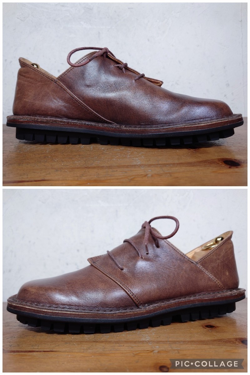 【美品】trippen/トリッペン Haferl 3ホール プレーントゥ Mens 41 26-26.5cm相応 ブラウン ハーフェル 茶/birkenstock camperの画像2