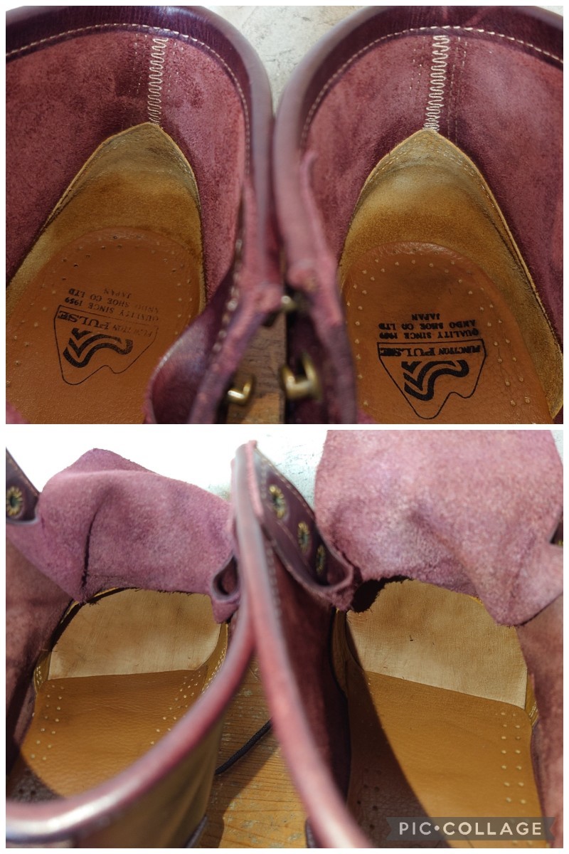 【数回履き程度/クロムエクセル】日本製 安藤製靴 FUNCTION PULSE OR5 モックトゥ ブーツ 28cm ブラウン 茶/danner redwingの画像10