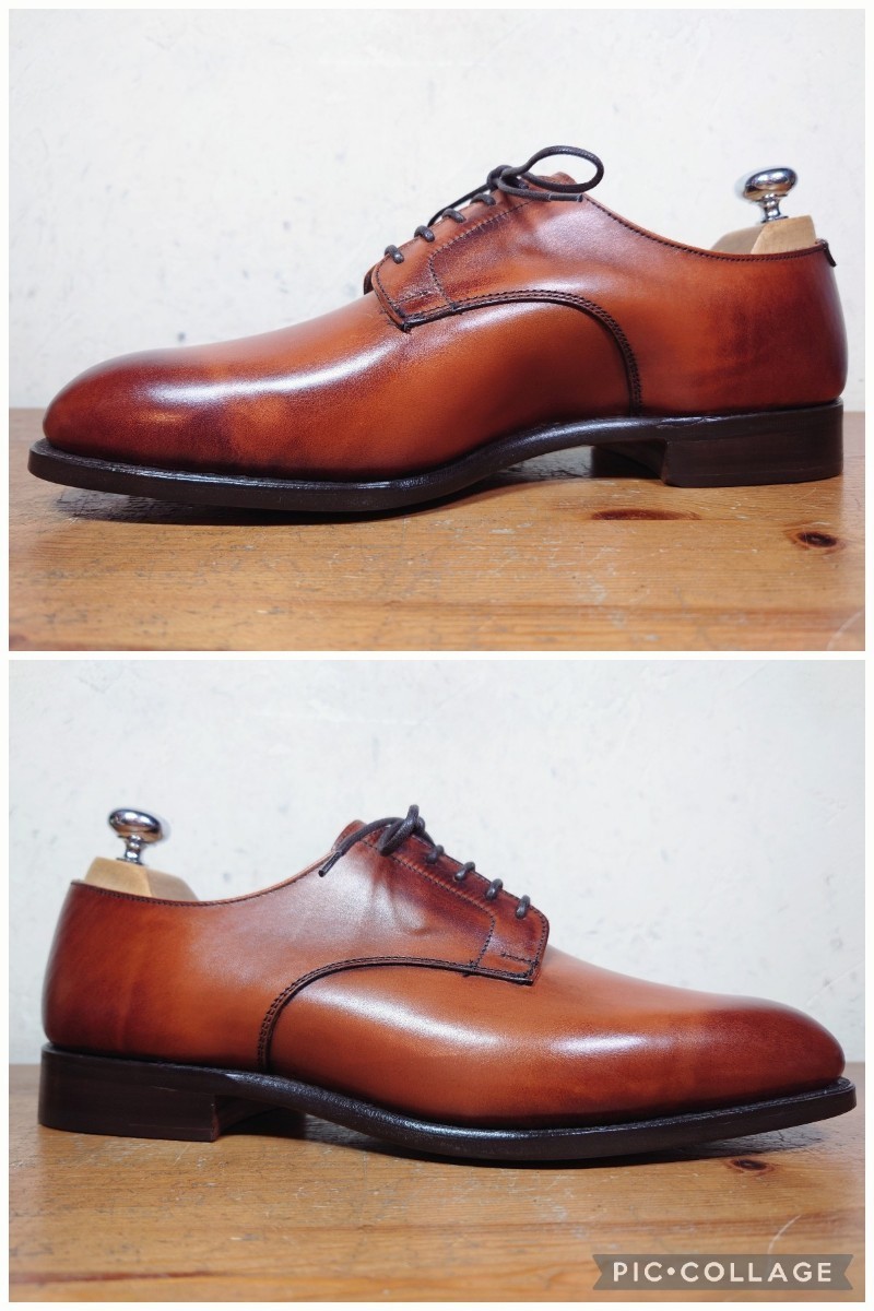 【試し履きのみ/未使用】英国製 Tricker's/トリッカーズ WILTSHIRE プレーントゥ ダービー 81/2 Fit.5 27-27.5cm相応/cheaney クロケット_画像3