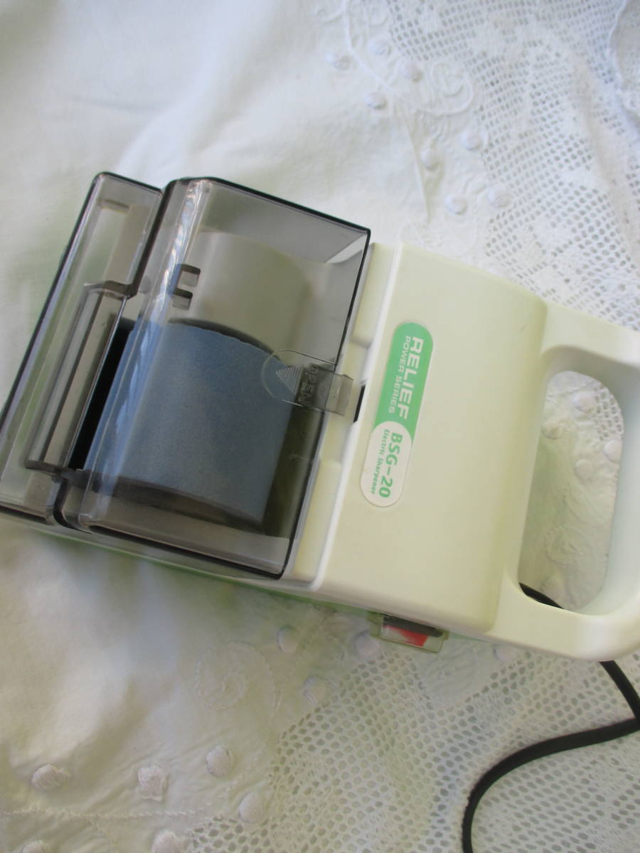 ★ミツモト　レリーフ　電動刃物研ぎ器 RELIEF Electric Sharpener BSG-20　通電・回転確認済み　包丁　ハサミ　ノミ　希少品_画像7