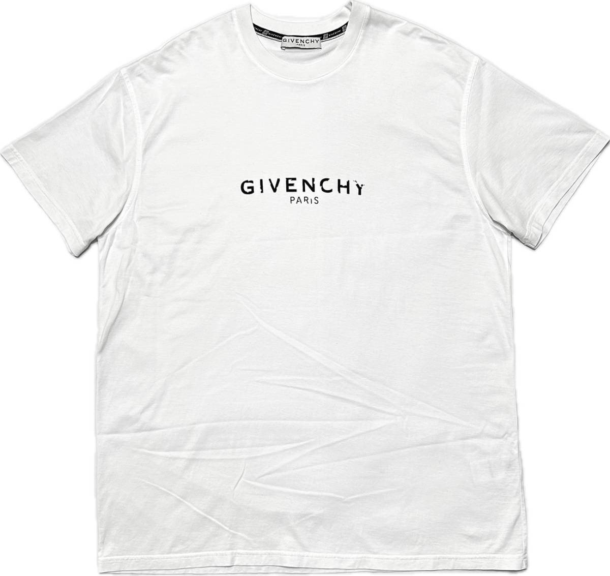 国内正規品 定価8万 GIVENCHY LOGO PRINT OVER SIZE T-SHIRT ロゴプリントオーバーサイズTシャツ XS 白 男女兼用 ジバンシィ　本物