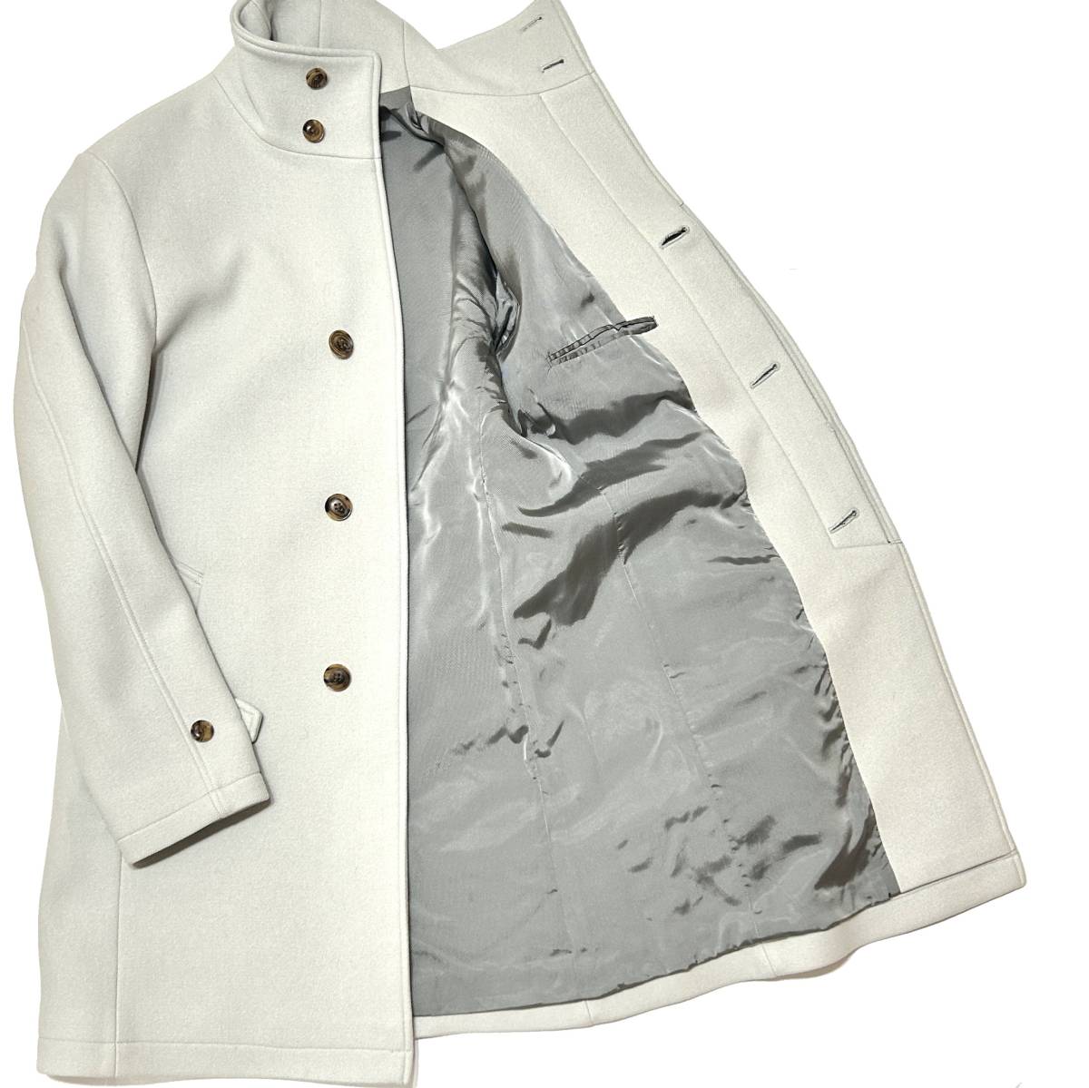 LEON掲載 定価9 4万 junhashimoto STAND COLLAR COAT 5 グレー LEON掲載 定価9 4万 junhashimoto STAND COLLAR COAT 5 グレー