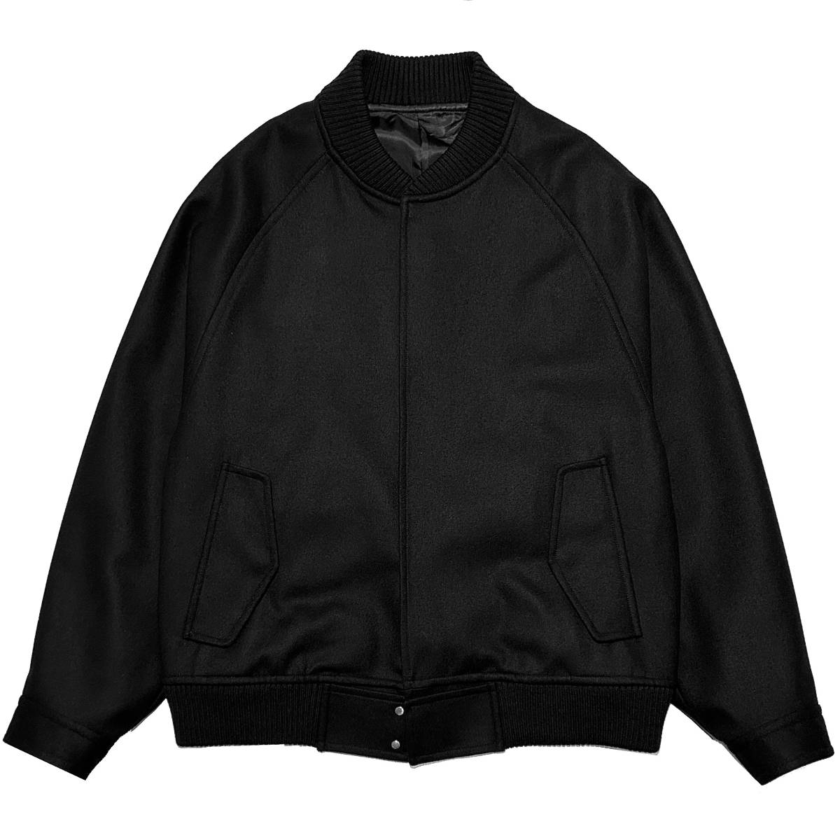 未使用 定価8.4万 stein OVERSIZED MELTON STUDIUM JACKET L 黒 シュタインオーバーサイズメルトンスタジャン ブルゾン ダウン_画像1